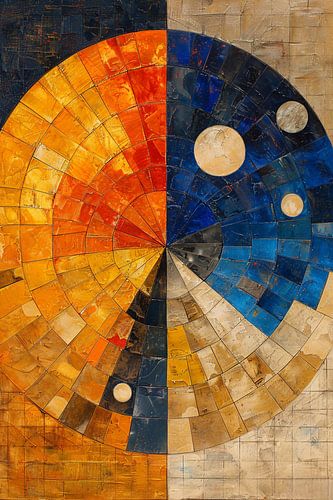 Cercle abstrait avec des rectangles