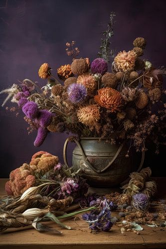 Still life with dried flowers