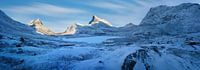 Trollstigen dans un paysage hivernal, Norvège