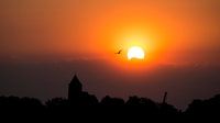 Vreugderijkerwaard bij zonsondergang van Erik Veldkamp thumbnail