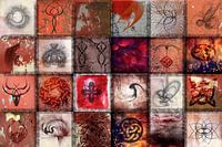 Collage in rot