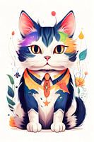 Cat illustration abstrak