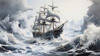 drawing of a sailing ship