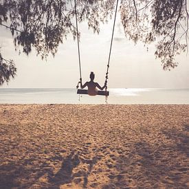 Woman swinging on the Beach - Koh Rong Samloem