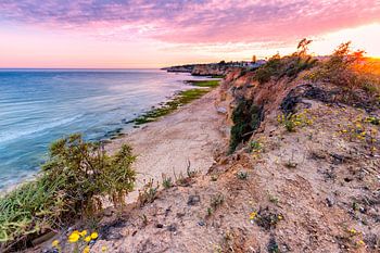 Soleil couchant à Armação De Pera, Portugal