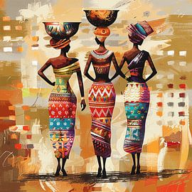 African grace - women in traditional dresses by Poster Art Shop