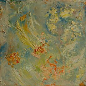 Abstraktes Ölgemälde, blau, gelb, grün, orange und rot von Joriali Abstrakte Kunst