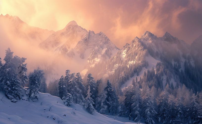 Sonnenaufgang in Winterlandschaft von fernlichtsicht