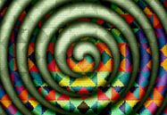  Mosaik Spirale mit grün  von Marion Tenbergen Miniaturansicht