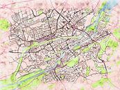 Kaart van Landshut in de stijl 'Soothing Spring' van Maporia thumbnail