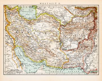 West Azië 2. Vintage kaart ca. 1900 van Studio Wunderkammer