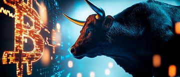 Bull market cryptocurrency - financial symbolism by Poster Art Shop