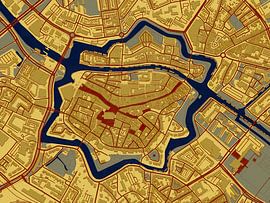 Map of the center of Zwolle in the style of Gustav Klimt by Maporia