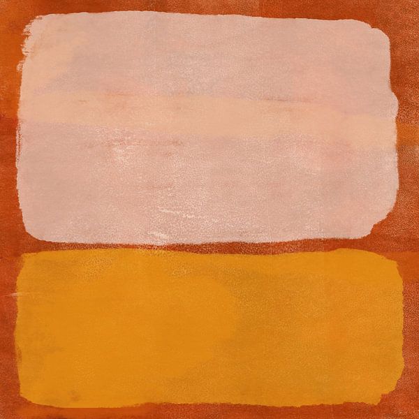 Expressionnisme abstrait moderne. Rose et jaune sur orange. par Dina Dankers