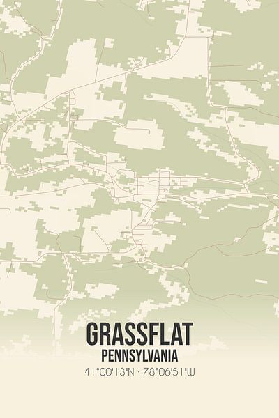 Vintage map of Grassflat (Pennsylvania), USA. by Prints of Place