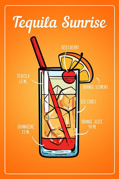 Tequila Sunrise Cocktail van ColorDreamer