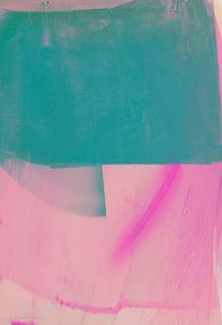 Abstrakte Malerei: grüne und rosa Pastellfarben
