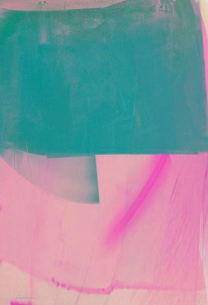 Abstrakte Malerei: grüne und rosa Pastellfarben von Studio Allee