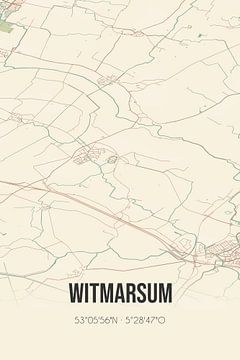 Vintage landkaart van Witmarsum (Fryslan) van Rezona