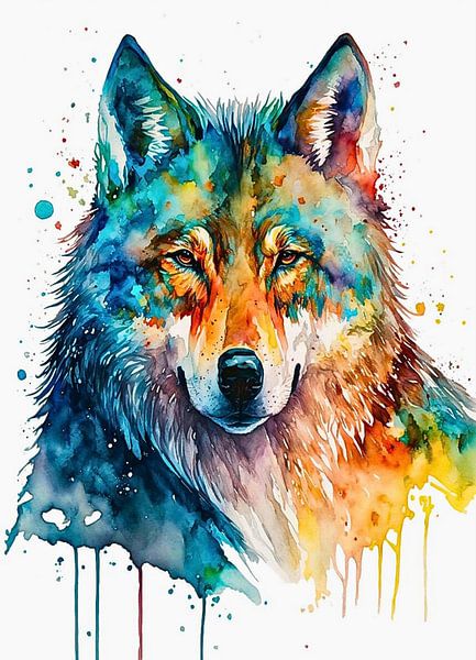 Wolf Water Color by Tan Nguyen