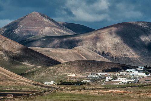 Het landschap nabij Casitas de Femes op Lanzarote, Canarische Eilanden.