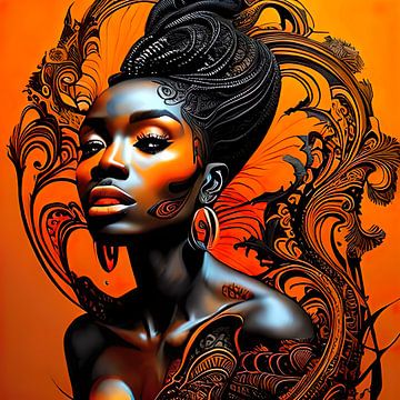 Portret van een mooie Afrikaanse vrouw van Ursula Di Chito
