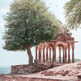 Stimmungsvolles Bild für den Eingang des Forts in Jodphur Indien. von Niels Rurenga