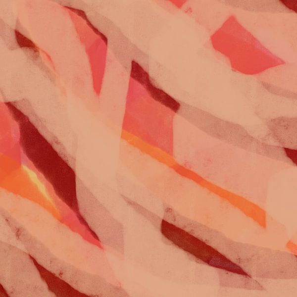 Modern abstract art. Brush strokes in pink, soft red and brown by Dina Dankers