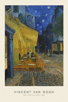 Caféterras bij nacht - Vincent van Gogh van Nook Vintage Prints