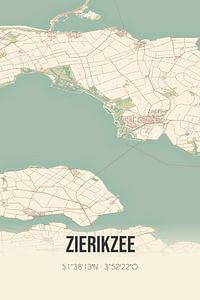 Vieille carte de Zierikzee (Zélande) sur Rezona