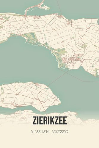 Vintage landkaart van Zierikzee (Zeeland)