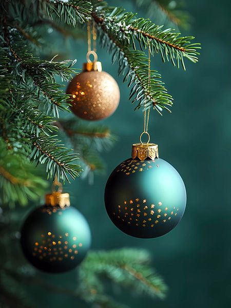 Teal and Gold Christmas by haroulita
