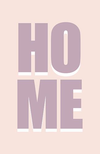 Retro Quote - Home in pink and purple
