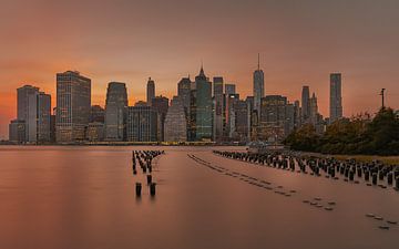 Zonsondergang New York City van Maikel Claassen Fotografie