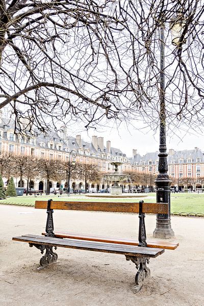 Bench at Place des Vosges, Paris, France Travel Photography by Dana Schoenmaker