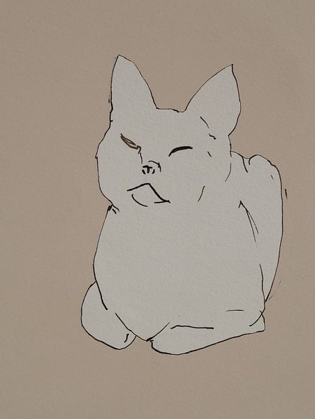 Skizze einer Katze von Paul Nieuwendijk