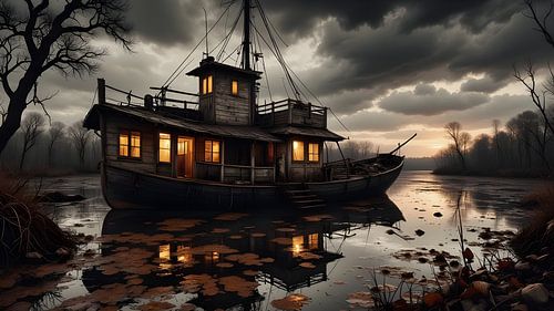 Houseboat in the jungle