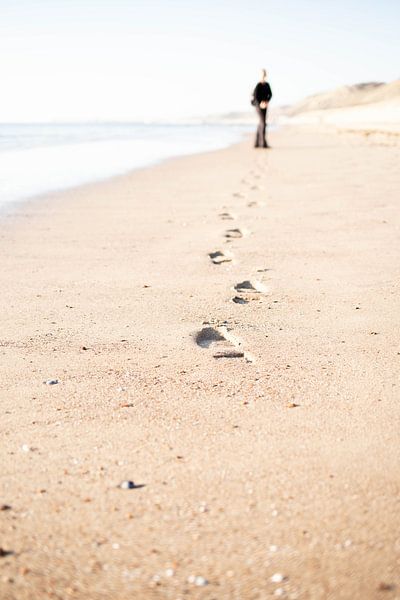 Footsteps on the beach by Christel Verschuren
