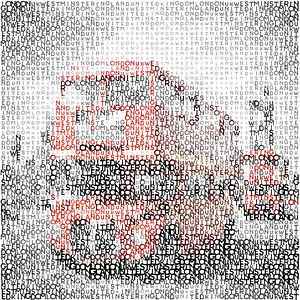 Typografie kunst | LONDON-Westminster Bridge bussen 