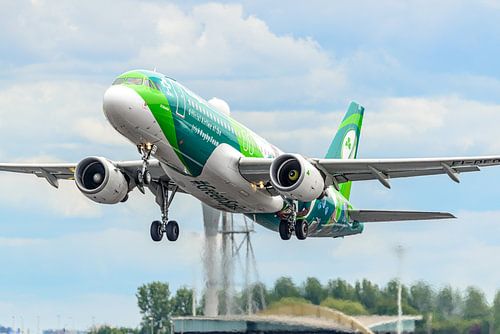 Airbus A320 d'Aer Lingus aux couleurs de l'équipe irlandaise de rugby.