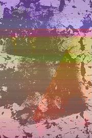 Modern abstract neon and pastels gradient art in brown, pink and purple by Dina Dankers