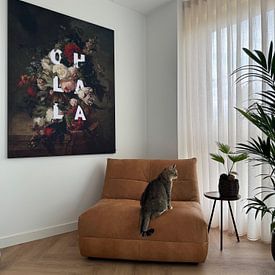 Klantfoto: Botanische prent met typografie 'Oh La La' van Studio POPPY, als artframe