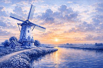 Delft Windmill on the Waterline by BS