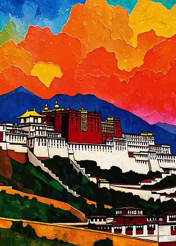 Het landschap van het Potala Paleis