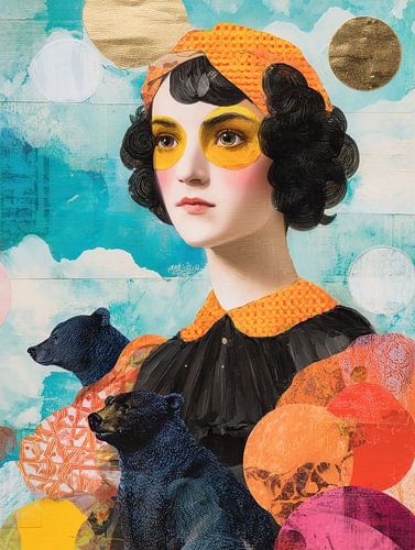 A Modern Woman Among Bears by ARTEO Paintings