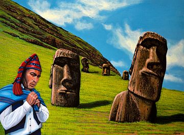 Moai op Chili Paaseiland sur Paul Meijering