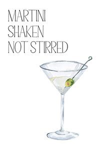 Martini Shaken Not Stirred Poster – Cocktail Illustration – Hausbar Dekoration – Klassische Wandkuns
