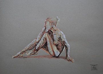 Sitzende Pose mit angehobenen Knien von Ron van Vliet