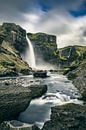 Uitzicht op de Haifoss waterval vanaf de Fossa rivier in IJsland van Sjoerd van der Wal Fotografie thumbnail