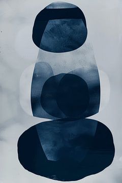 Indigo, modern en abstract van Carla Van Iersel